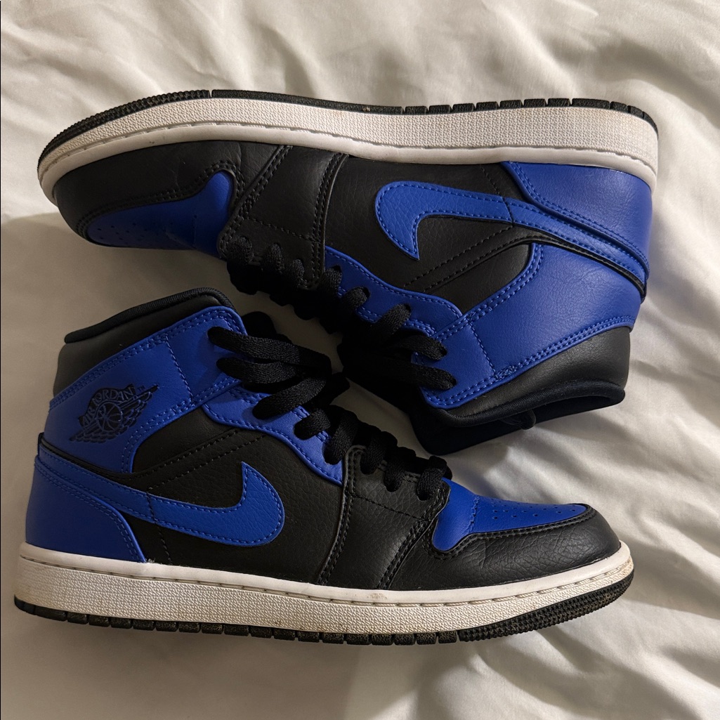 Nike Kids Black And Blue High-Top Sneakers